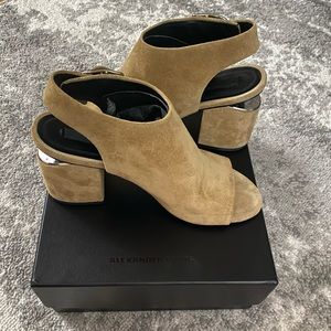 Alexander Wang Nadia Peep Toe Cutout Heel Sandal Boots/Booties in color hemp